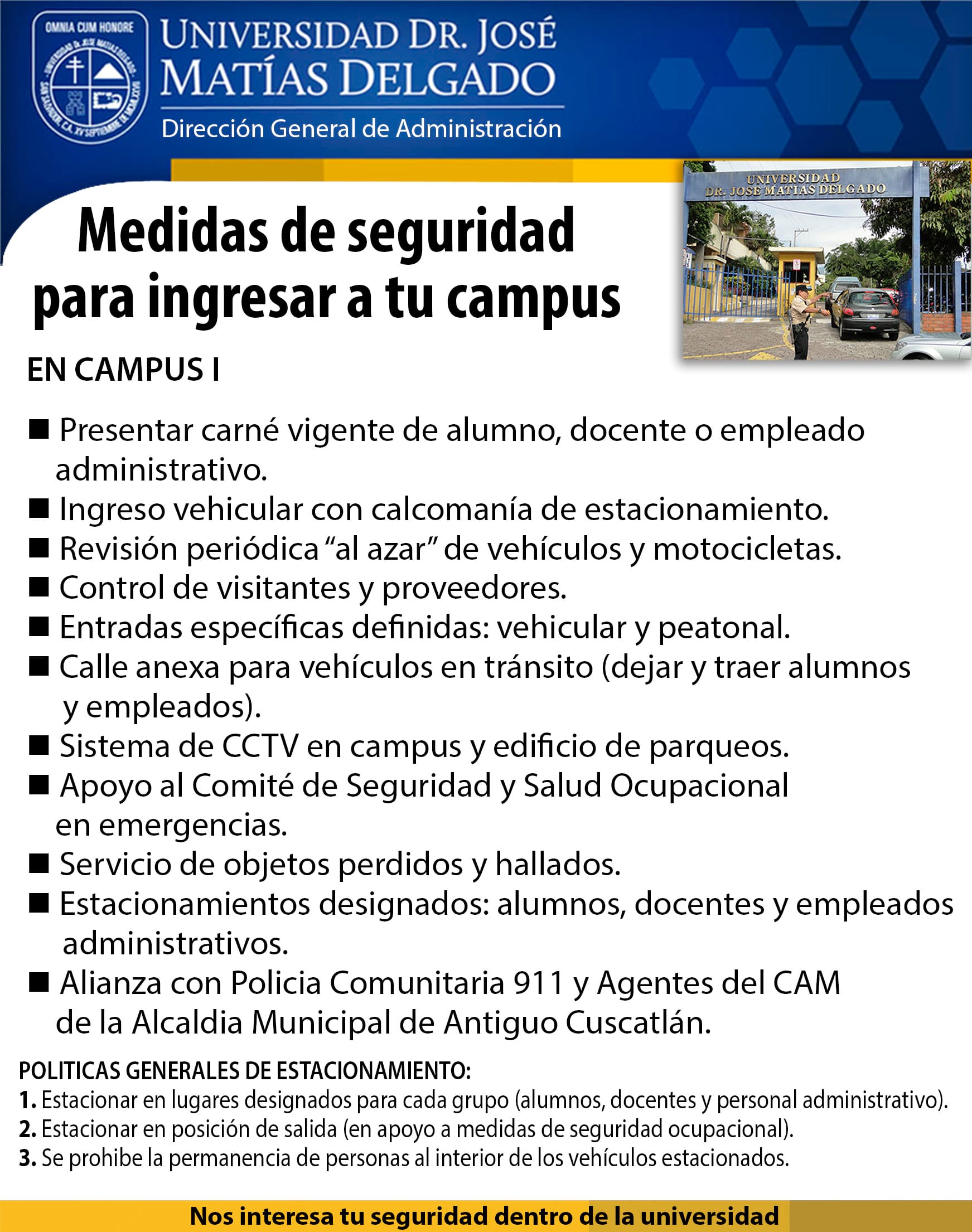 Medidas de seguridad para ingresar a tu campus