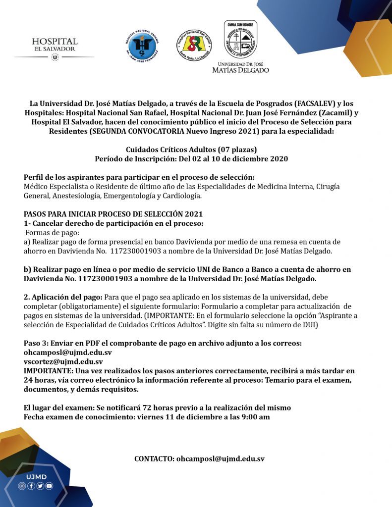 2da convocatoria medicina